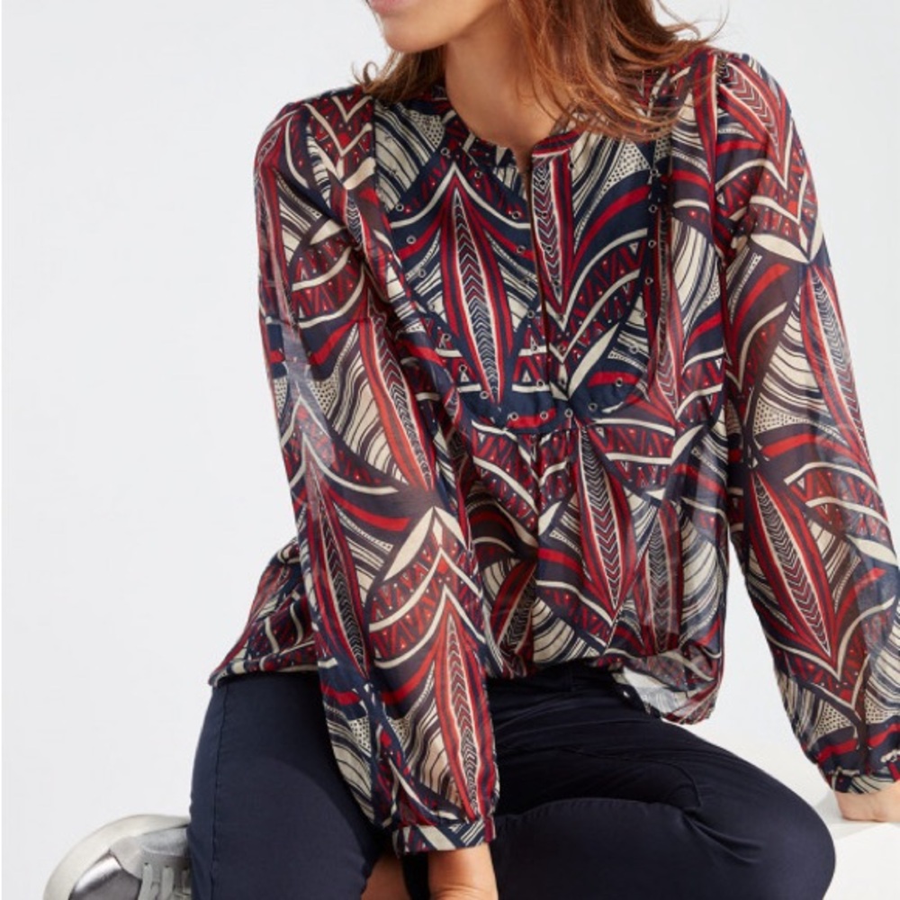 Lauren Vidal Printed Blouse